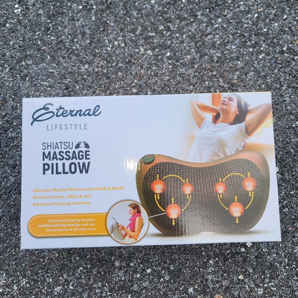 New in Box Eternal Lifestyle Shiatsu Massage Pillow